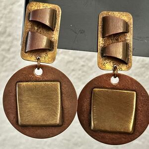 BAER SF – Vintage Brutalist Copper & Brass Sculptural Clip-On Earrings